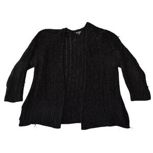 Wild Fable Black Chenille Open Knit Cardigan Sweater Women’s M